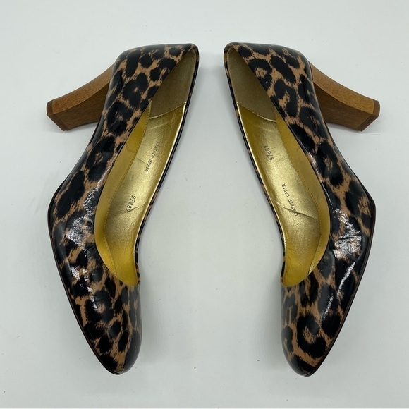J.Crew Made in Italy Leopard Print Patent Leather Pump Heels, Sz 8 - Picture 7 of 12